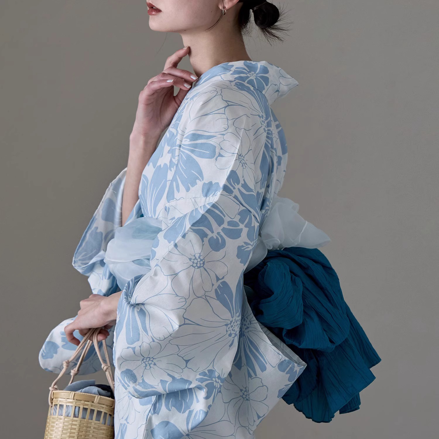 Ethnic Fashion Dress - Traditional Yukata Kimono Cotton Linen Material