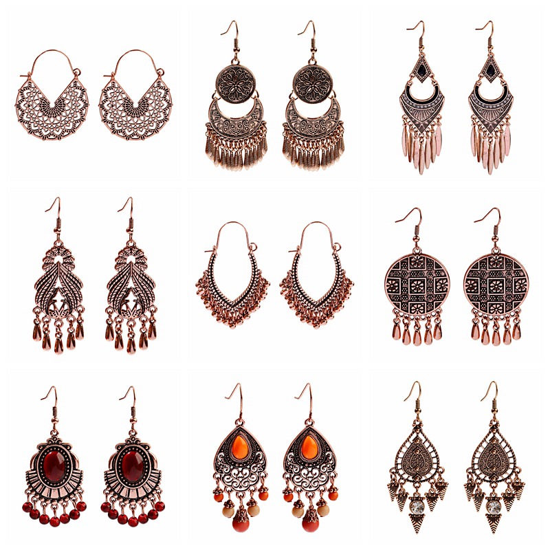 Ethnic Indian Fashion - Women's Vintage Boho Ethinic Rose Golden