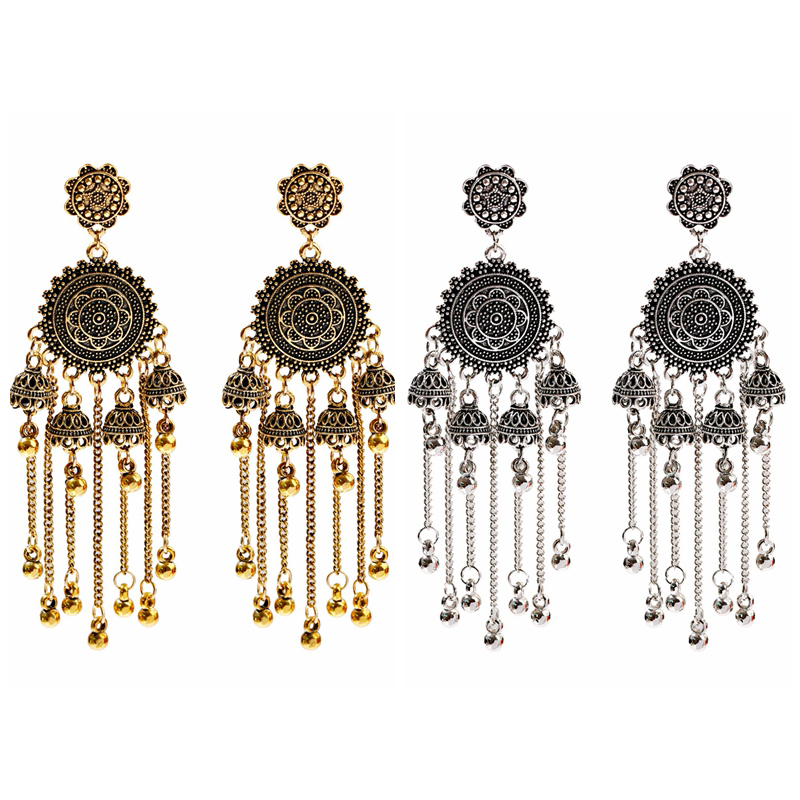Ethnic Indian Fashion - Classic Retro Geometric Long Chain Bell