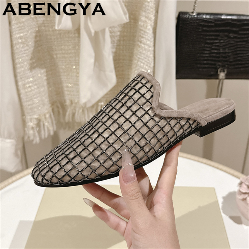 Shiny Lace Mesh Round Toe Flat - Ethnic And Fashion 评论和价格
