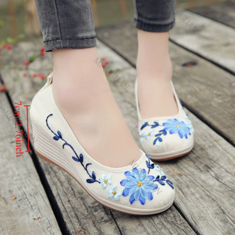 Embroidered Women Comfort Wedg - Ethnic And Fashion 评论和价格
