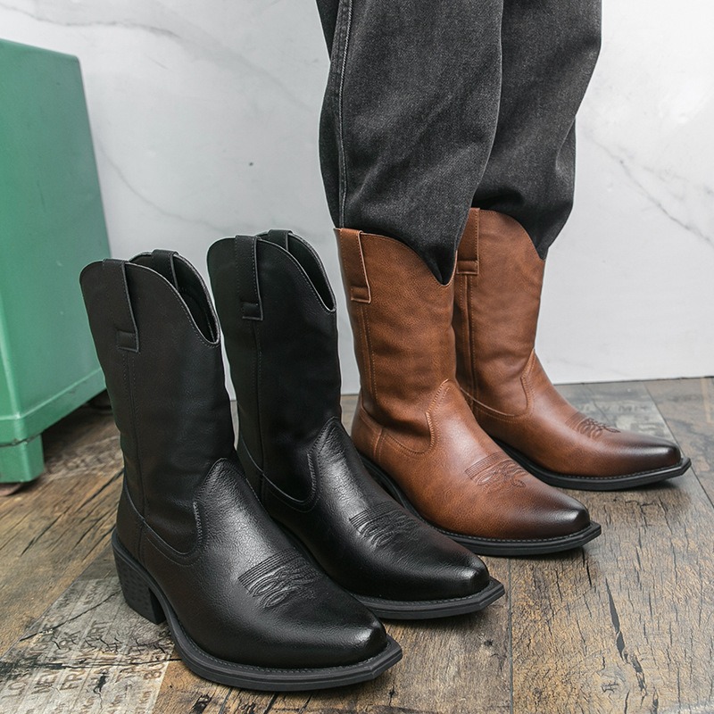 Men Boots Classic Embroidery W - Ethnic And Fashion 评论和价格