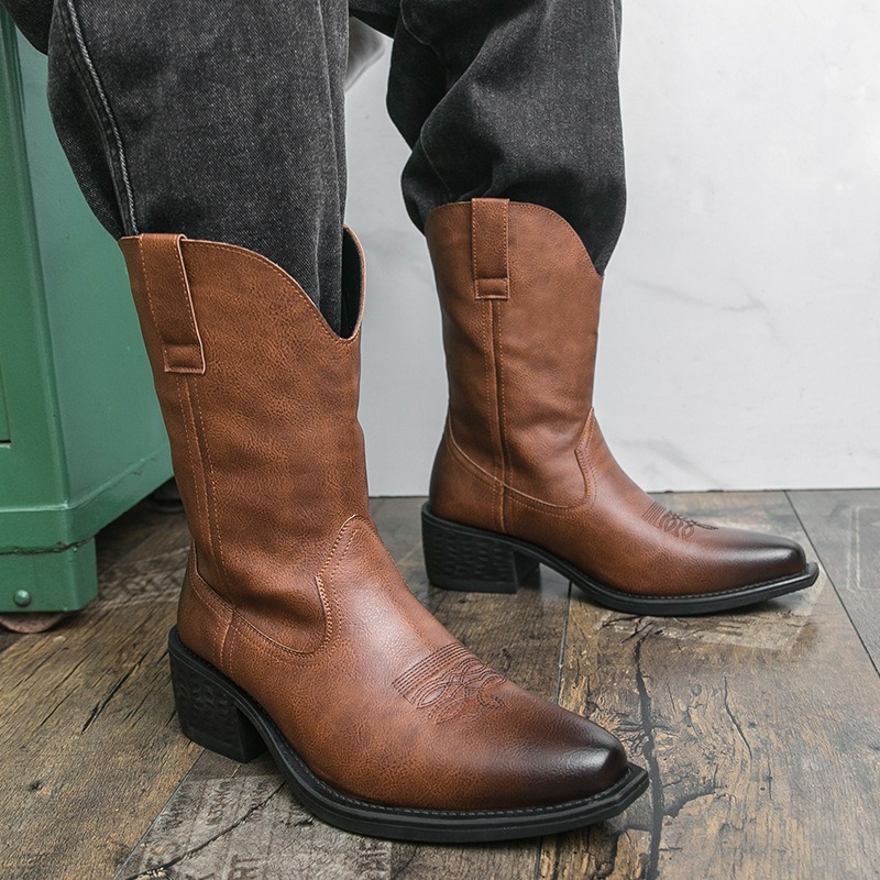 Men Boots Classic Embroidery W - Ethnic And Fashion 评论和价格