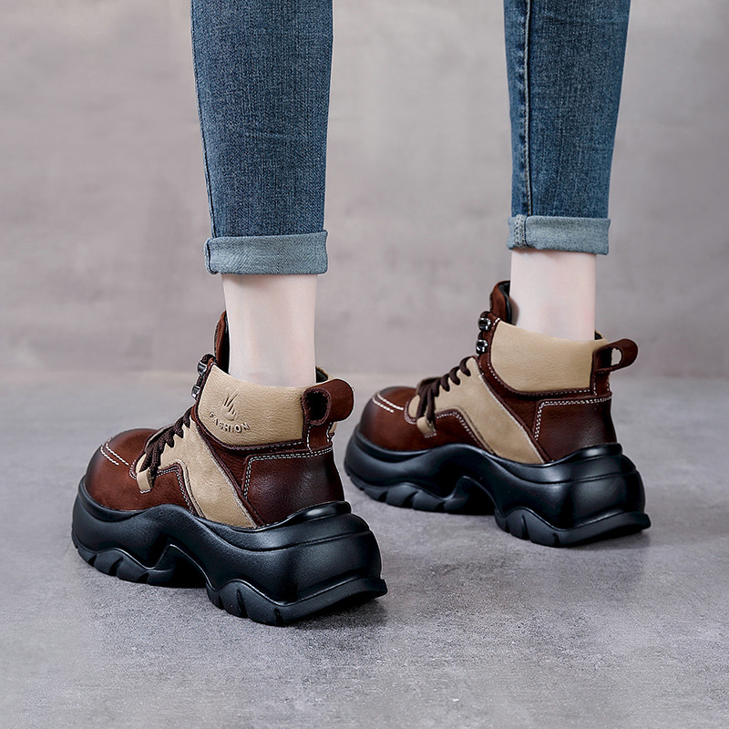 6cm Genuine Leather Wedge Fash - Ethnic And Fashion 评论和价格